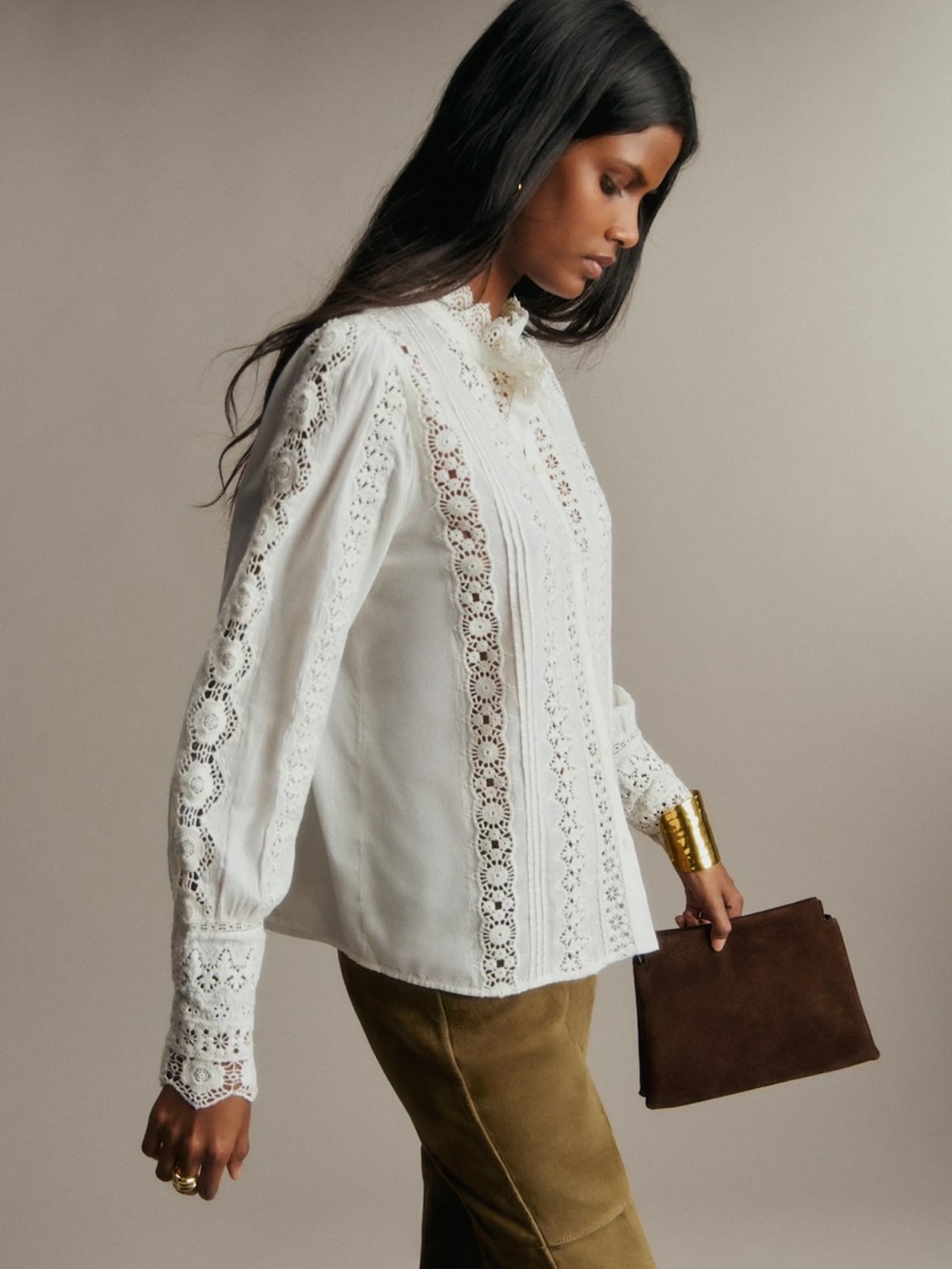 Sezane Rym Shirt Ecru - Size 2
